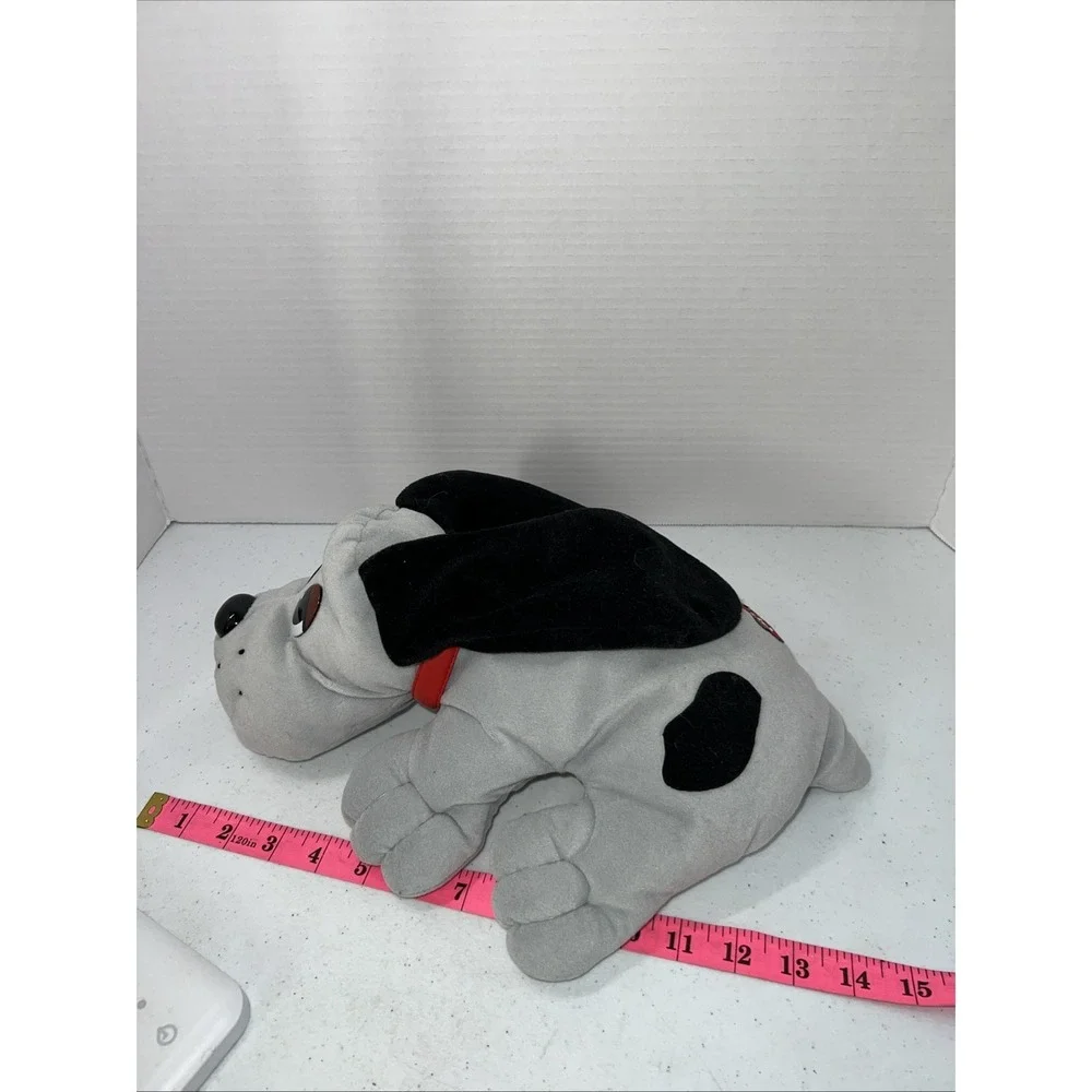 VTG Large 1997 Pound Puppies Plush White And Black Spotted Dog w/Red Collar 15